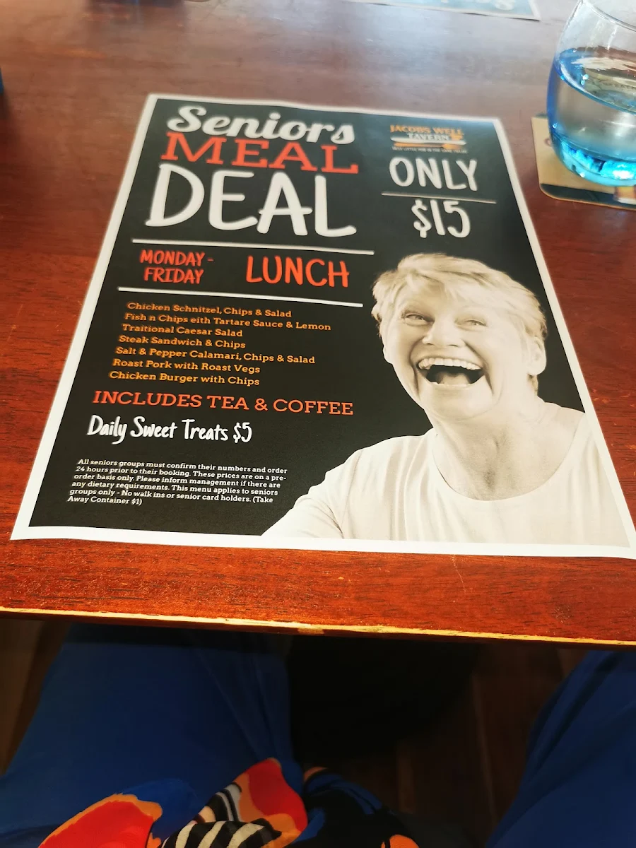 Menu, Jacobs Well Hotel