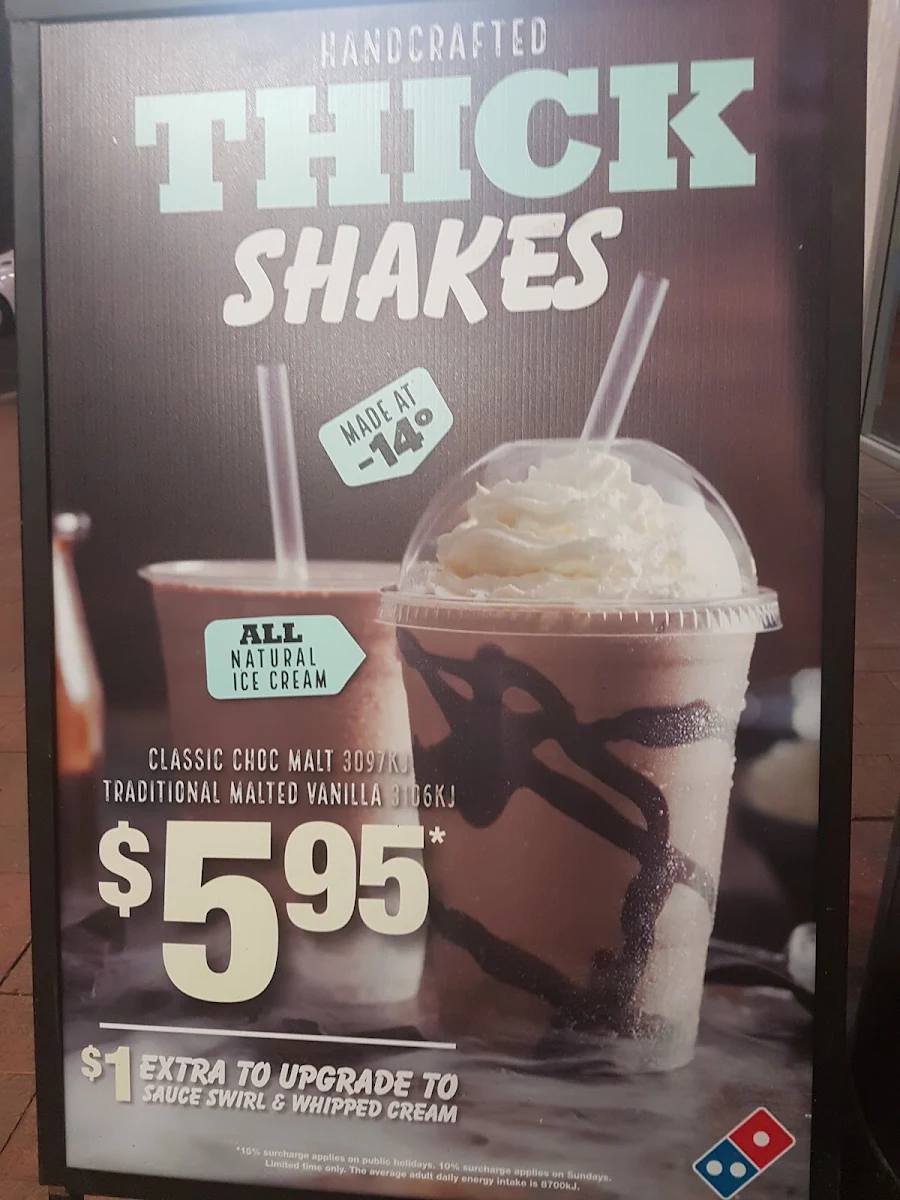 Menu, Domino's Pizza Inverell