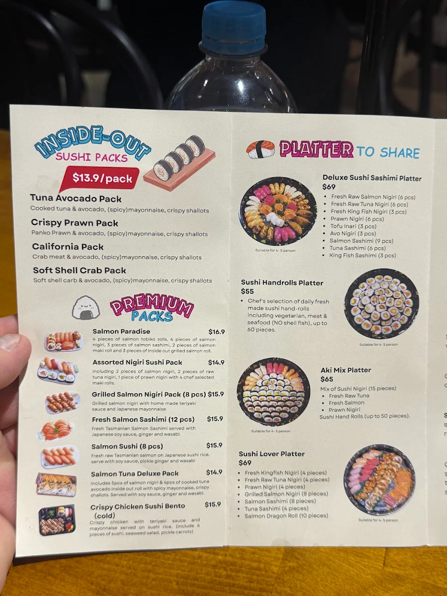 Menu, Aki Sushi