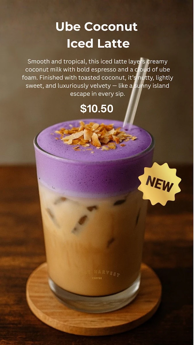 Menu, First Harvest Coffee