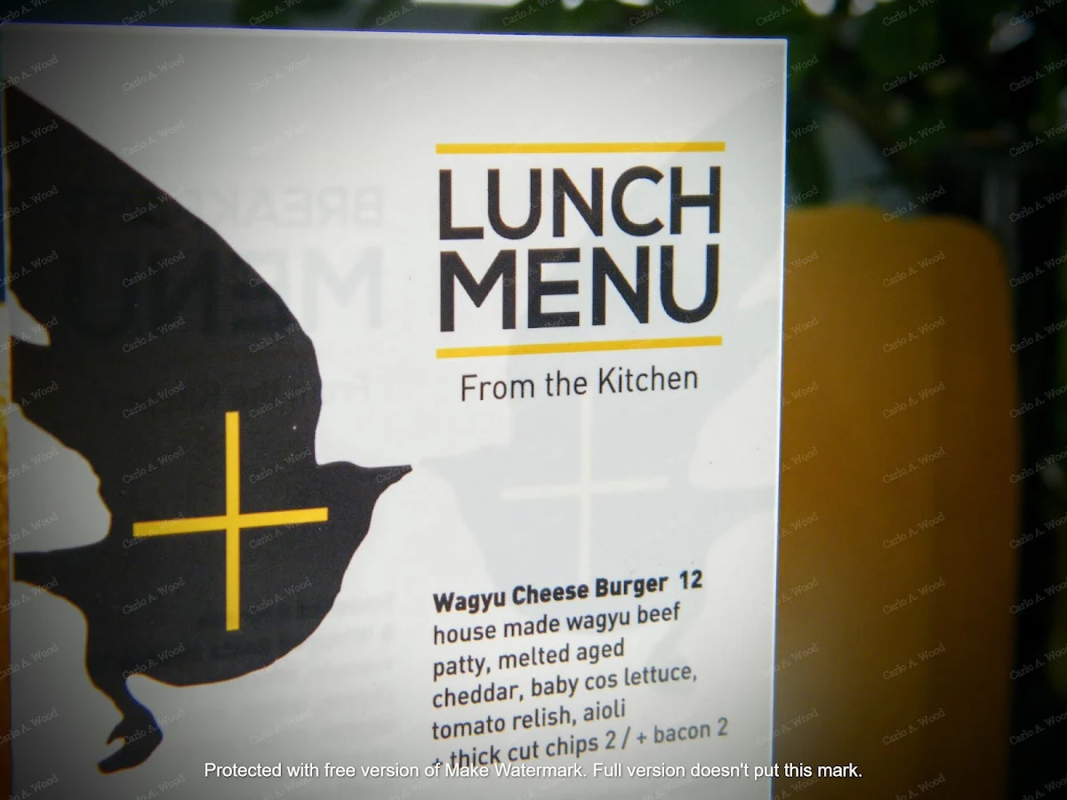 Menu, Sparrow & Finch Espresso