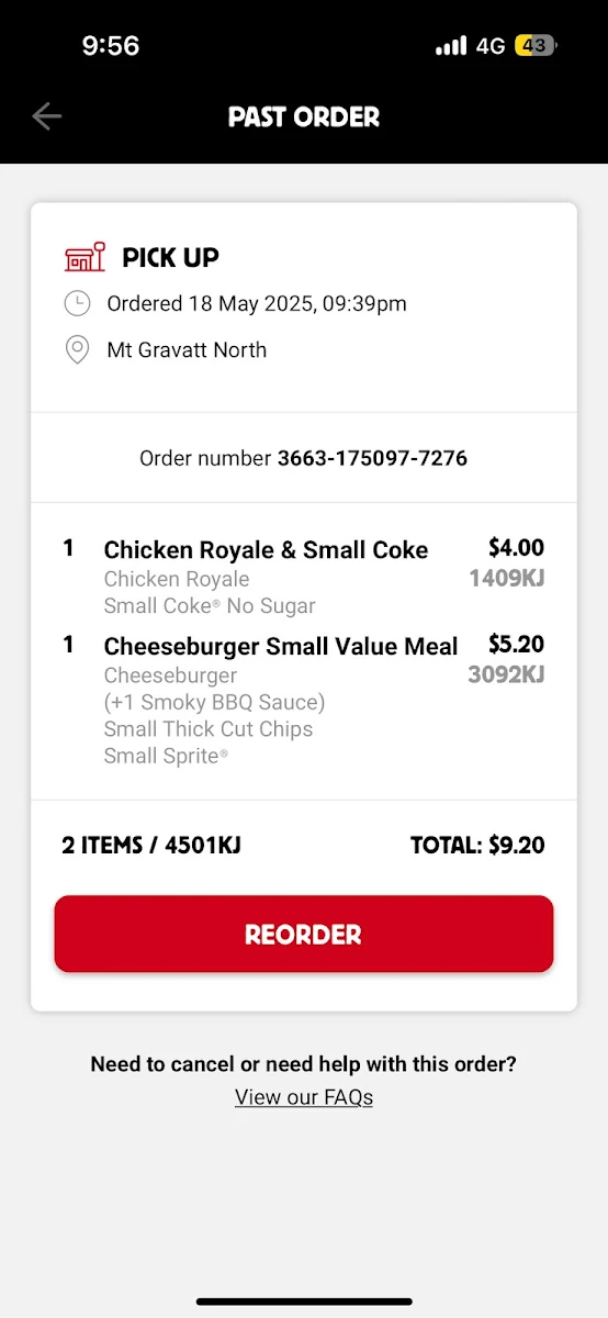 Menu, Hungry Jack's Burgers Mt Gravatt North