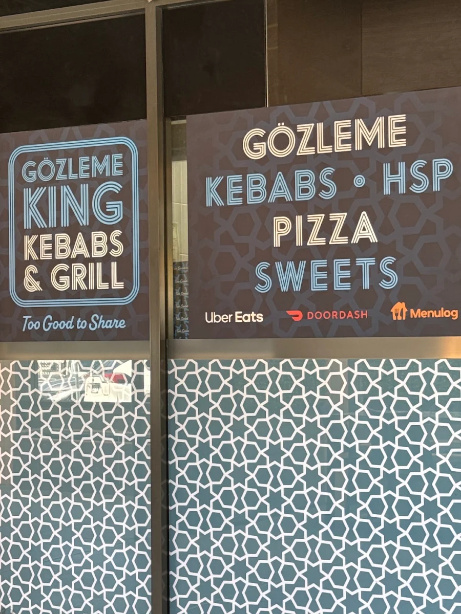 Menu, Gozleme king kebabs and grill