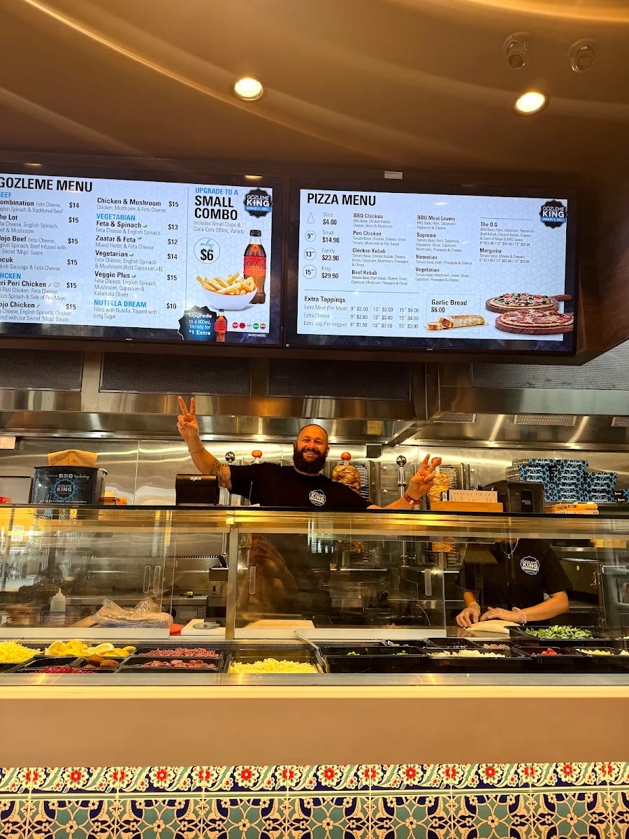 Menu, Gozleme king kebabs and grill
