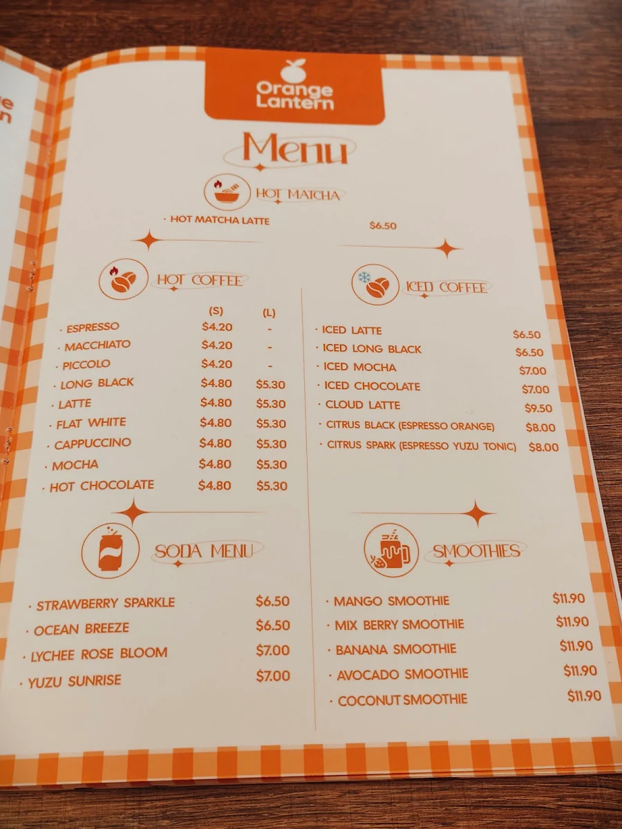 Menu, Orange lantern