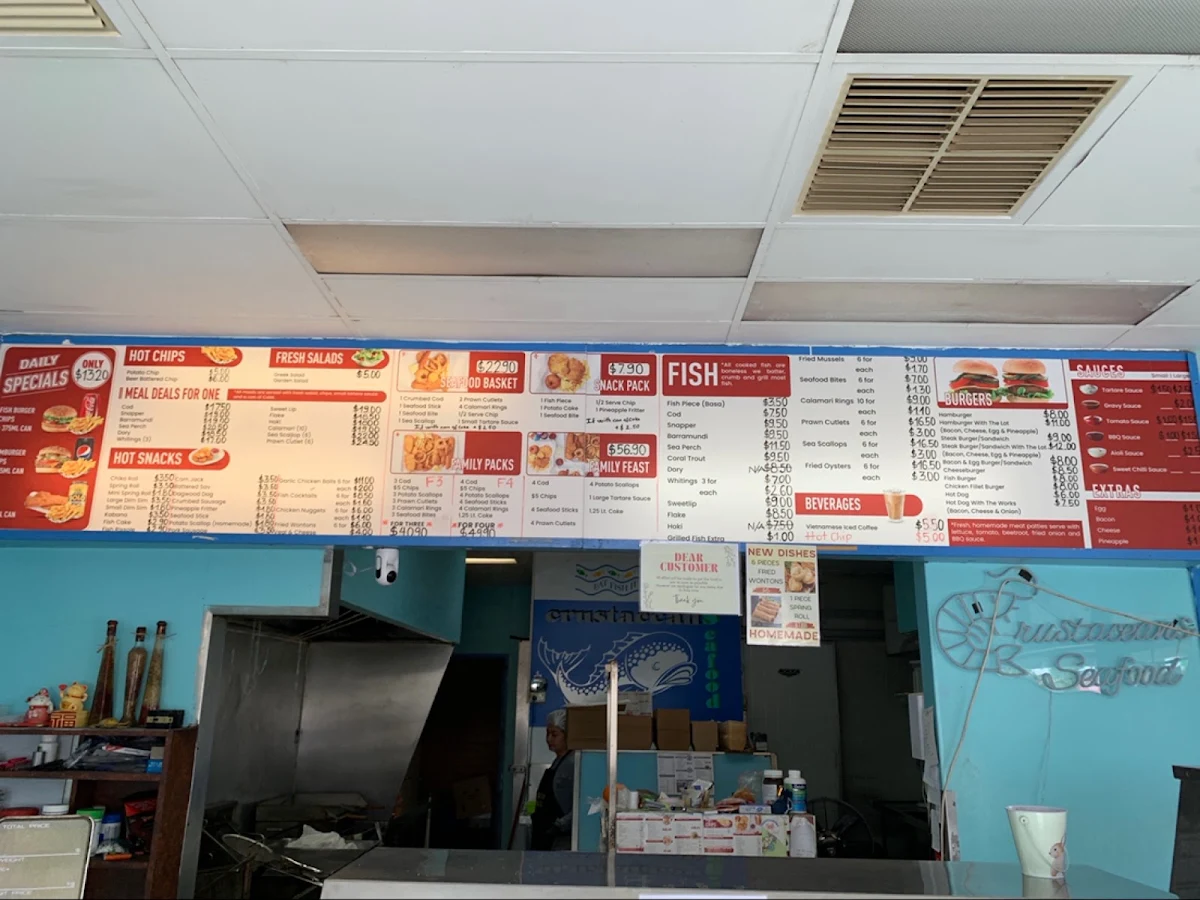 Menu, Crustaceans Seafood