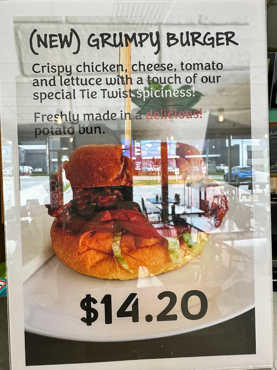 Menu, Tie Twist Cafe