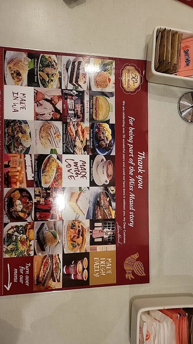 Menu, Miss Maud Karrinyup