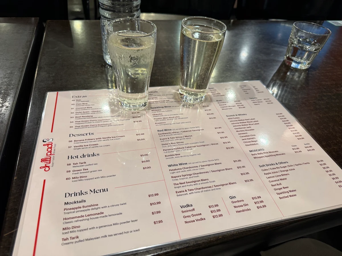 Menu, ChilliPadi Docklands