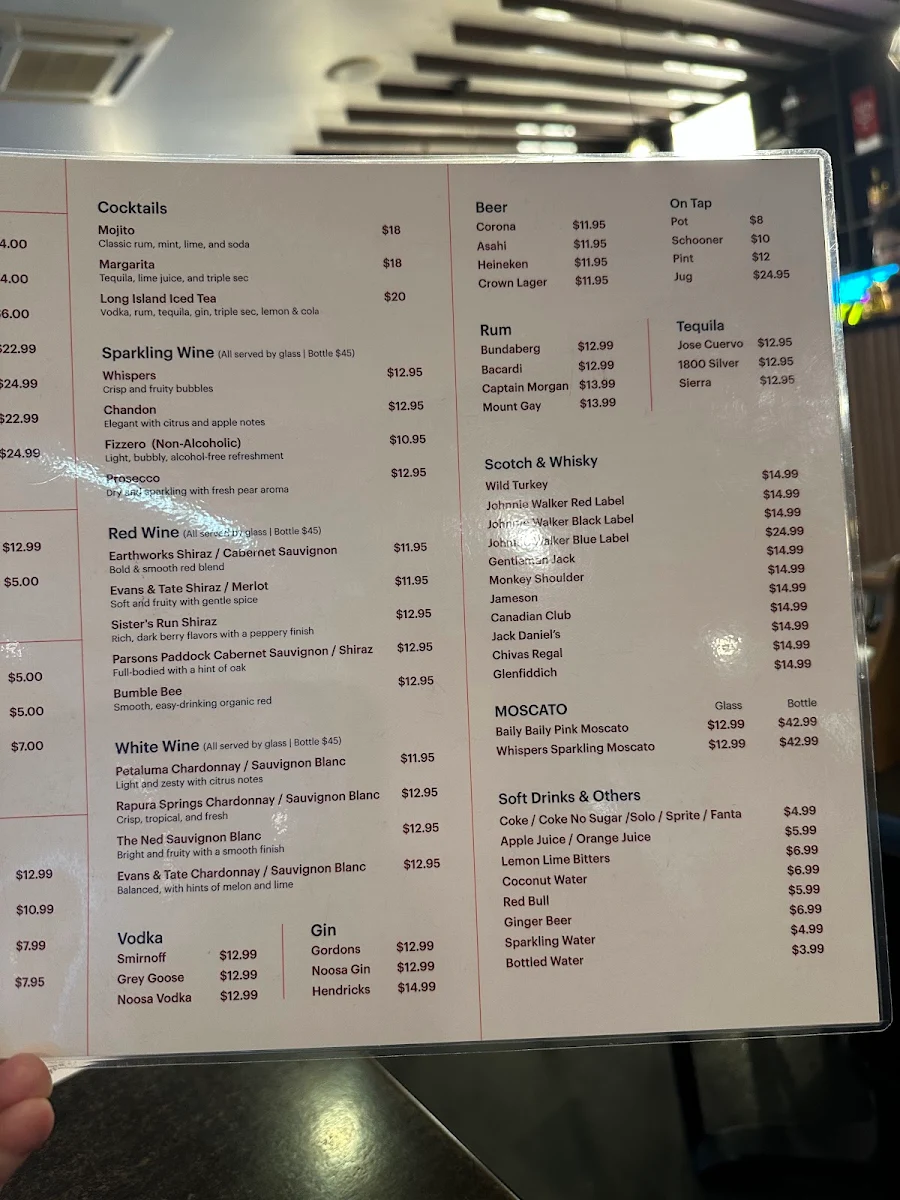 Menu, ChilliPadi Docklands