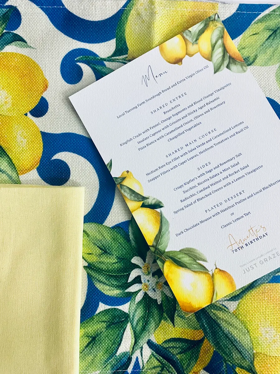 Menu, Just Graze