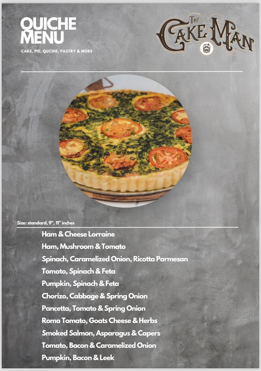 Menu, The CakeMan