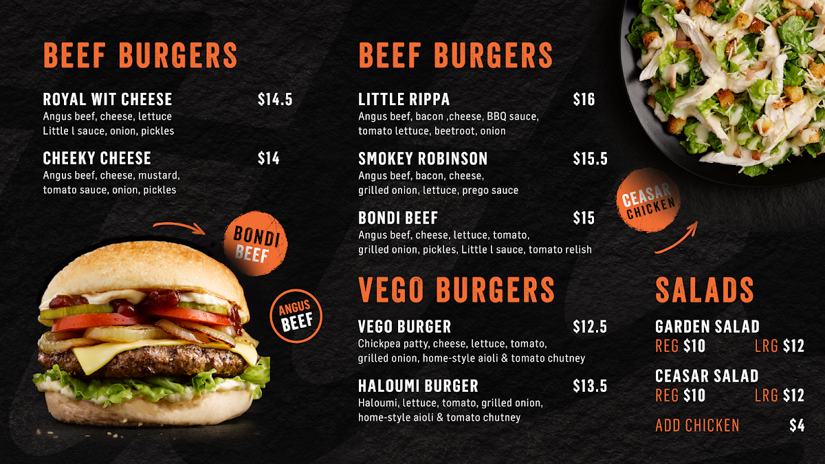 Menu, Little L Burgers