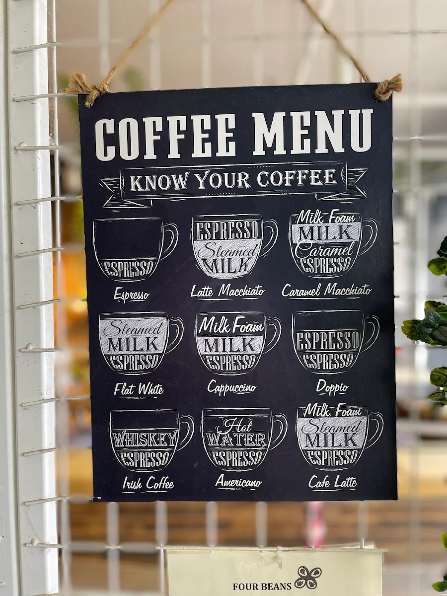 Menu, Four Beans Café and Roasting House