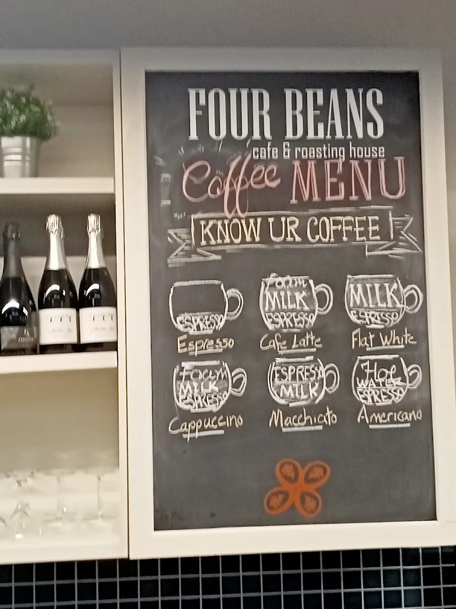 Menu, Four Beans Café and Roasting House