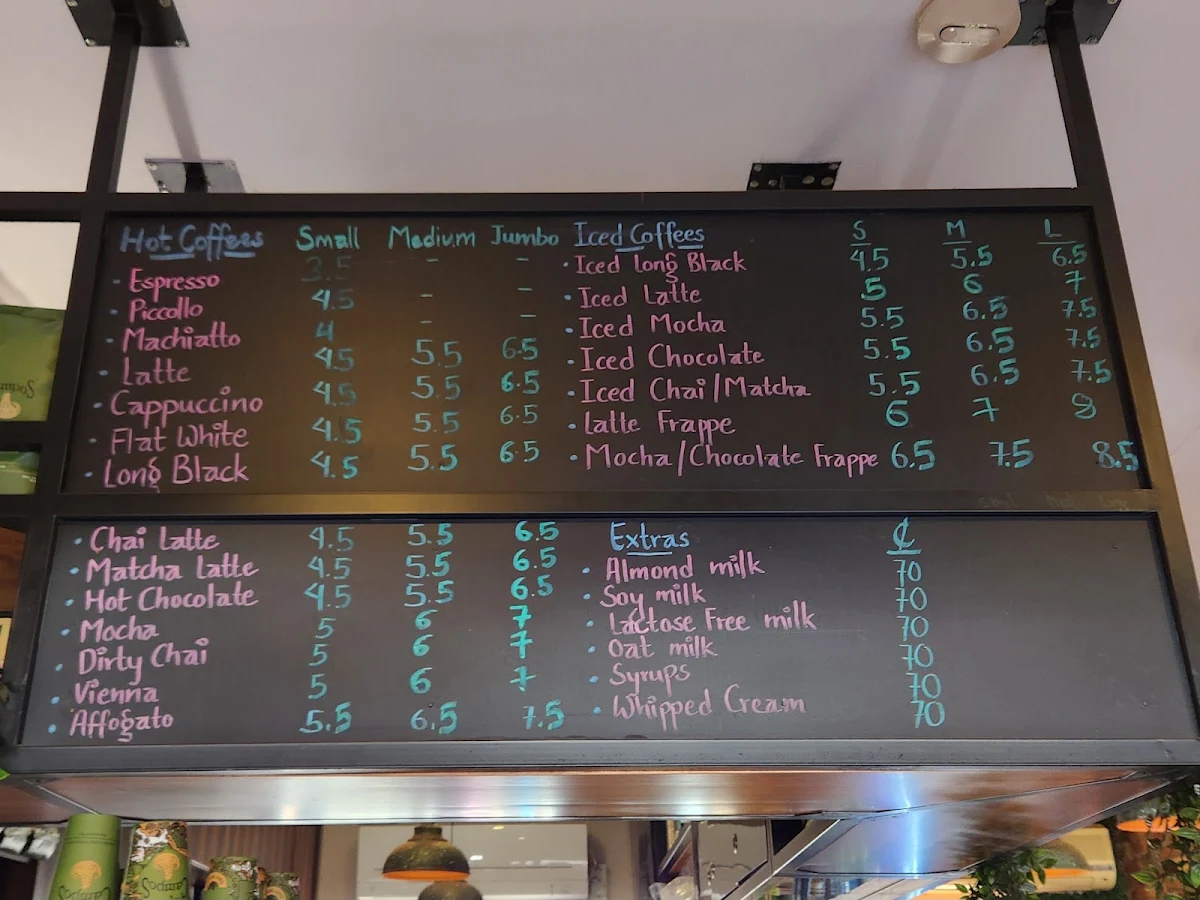 Menu, GIZT Espresso Bar