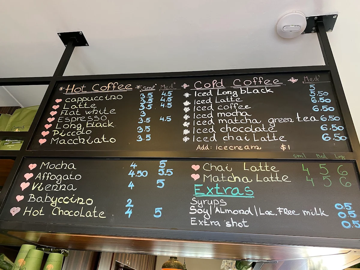 Menu, GIZT Espresso Bar