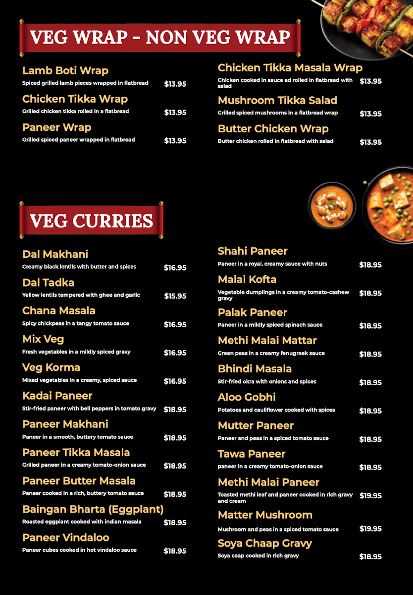 Menu, The Tandoori Box - Virginia
