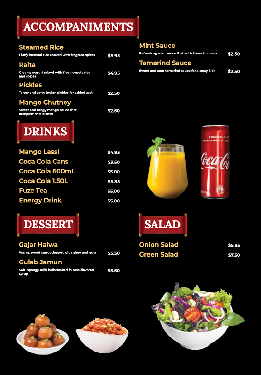 Menu, The Tandoori Box - Virginia