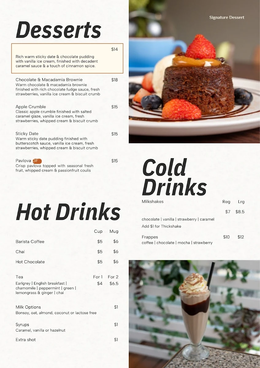 Menu, Dine.