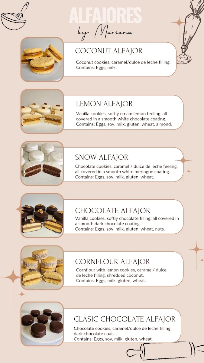 Menu, Mariana Pastelería