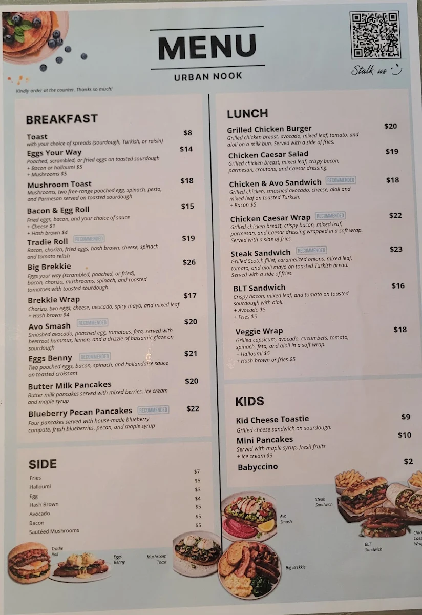 Menu, Jarrett Street Cafe