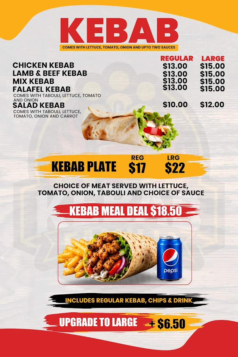 Menu, Kebab Familia