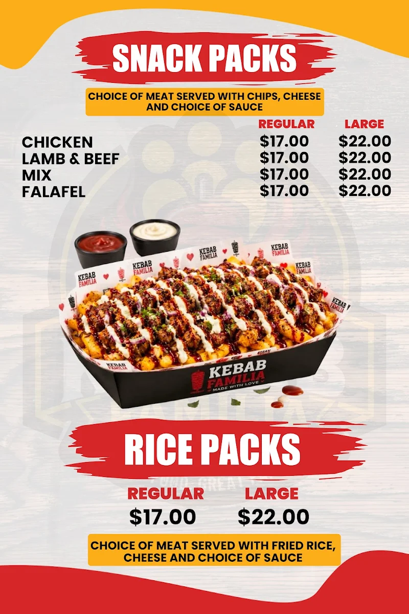 Menu, Kebab Familia
