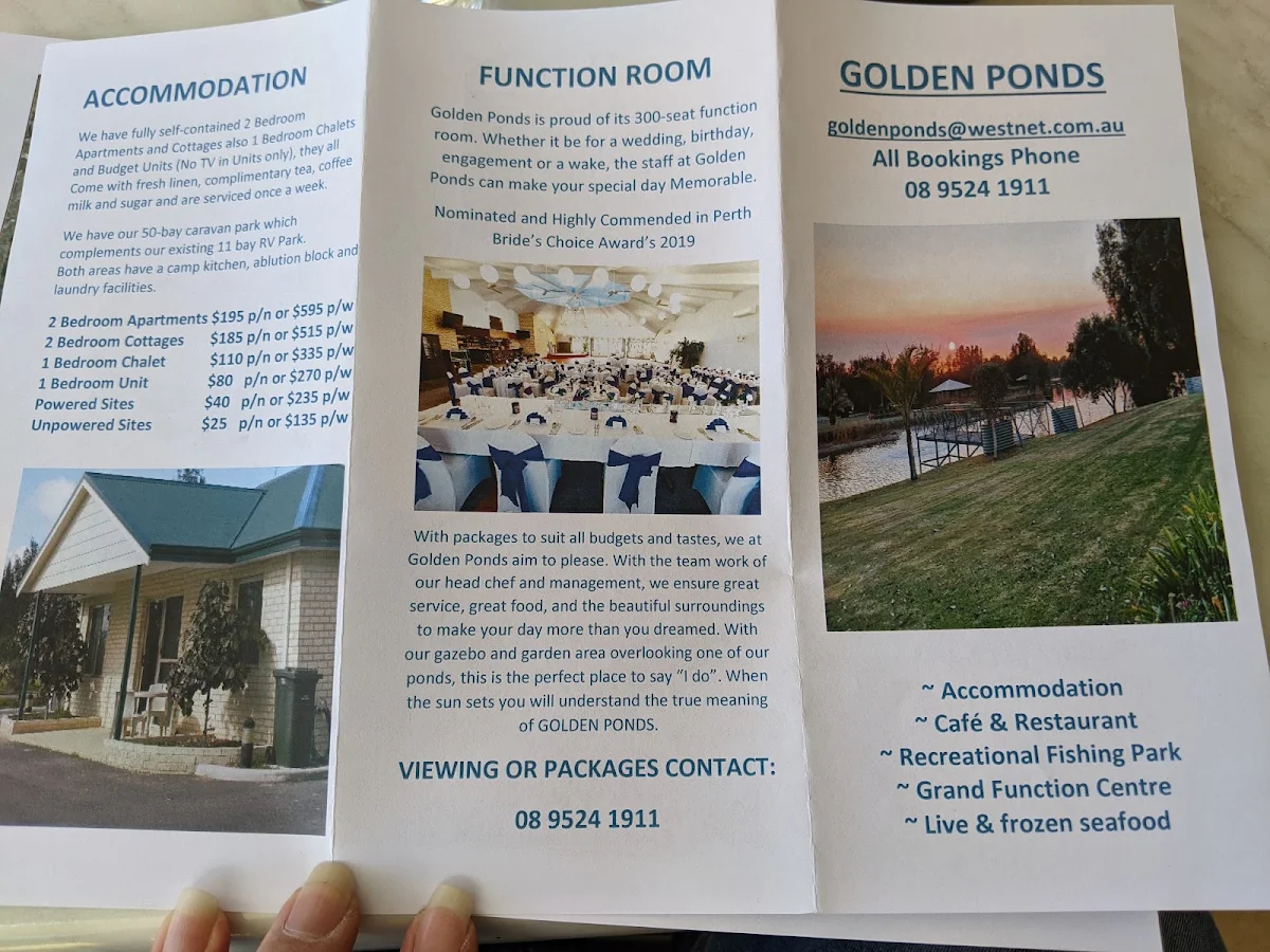 Menu, Golden Ponds Fish & Marron Farm