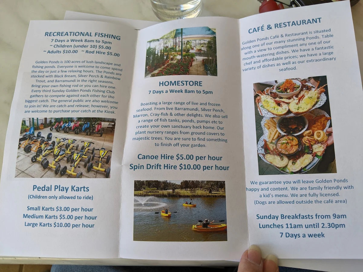 Menu, Golden Ponds Fish & Marron Farm