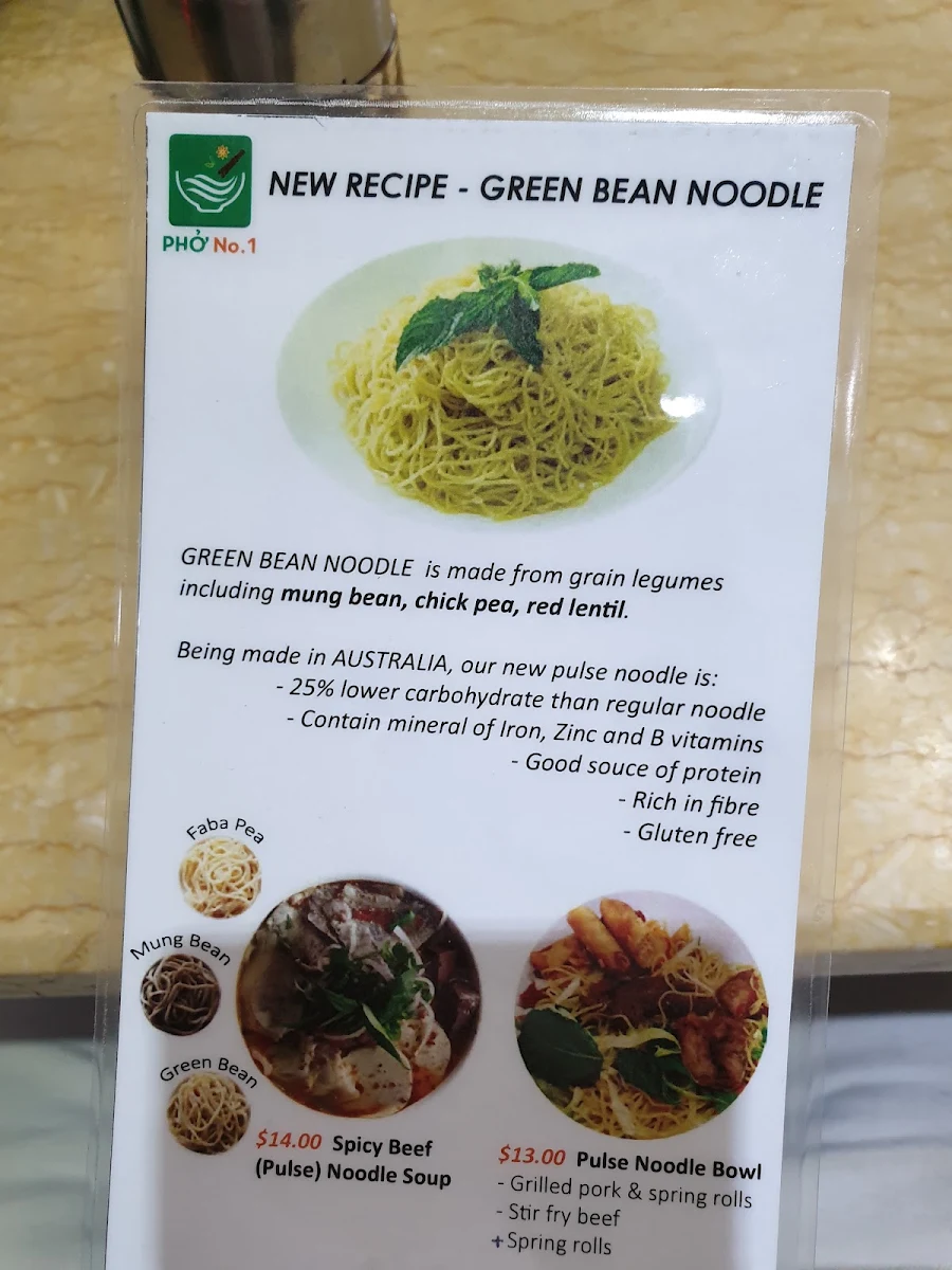 Menu, Pho No.1
