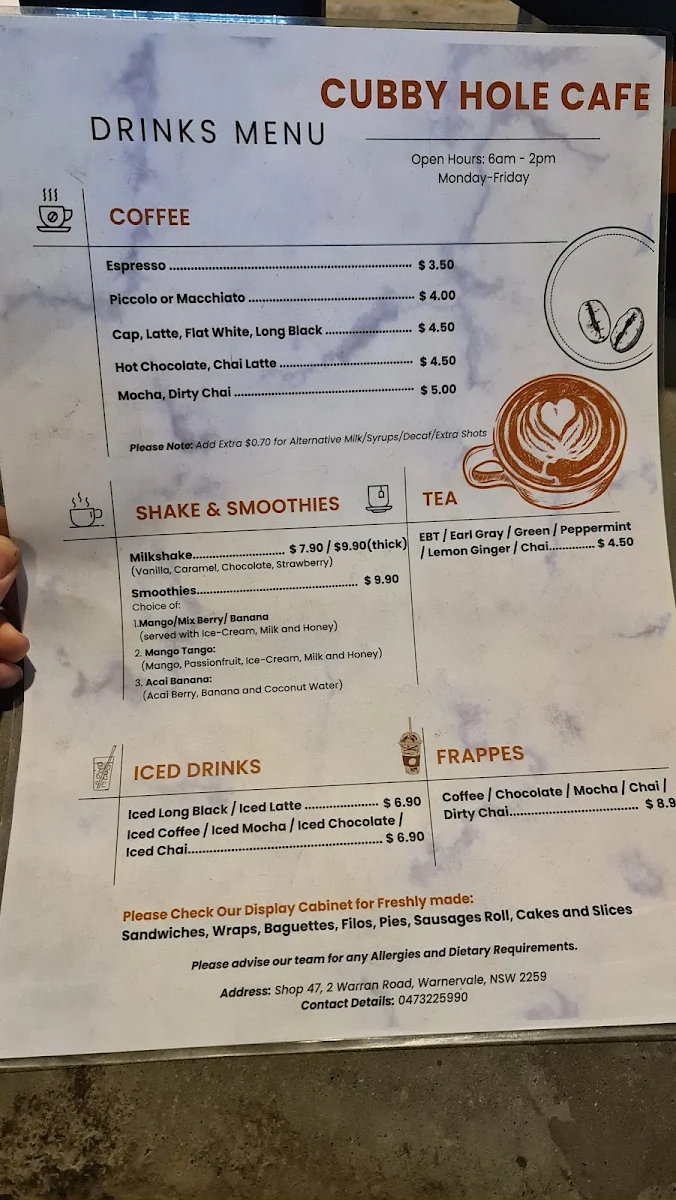 Menu, Brunch n brew warnervale
