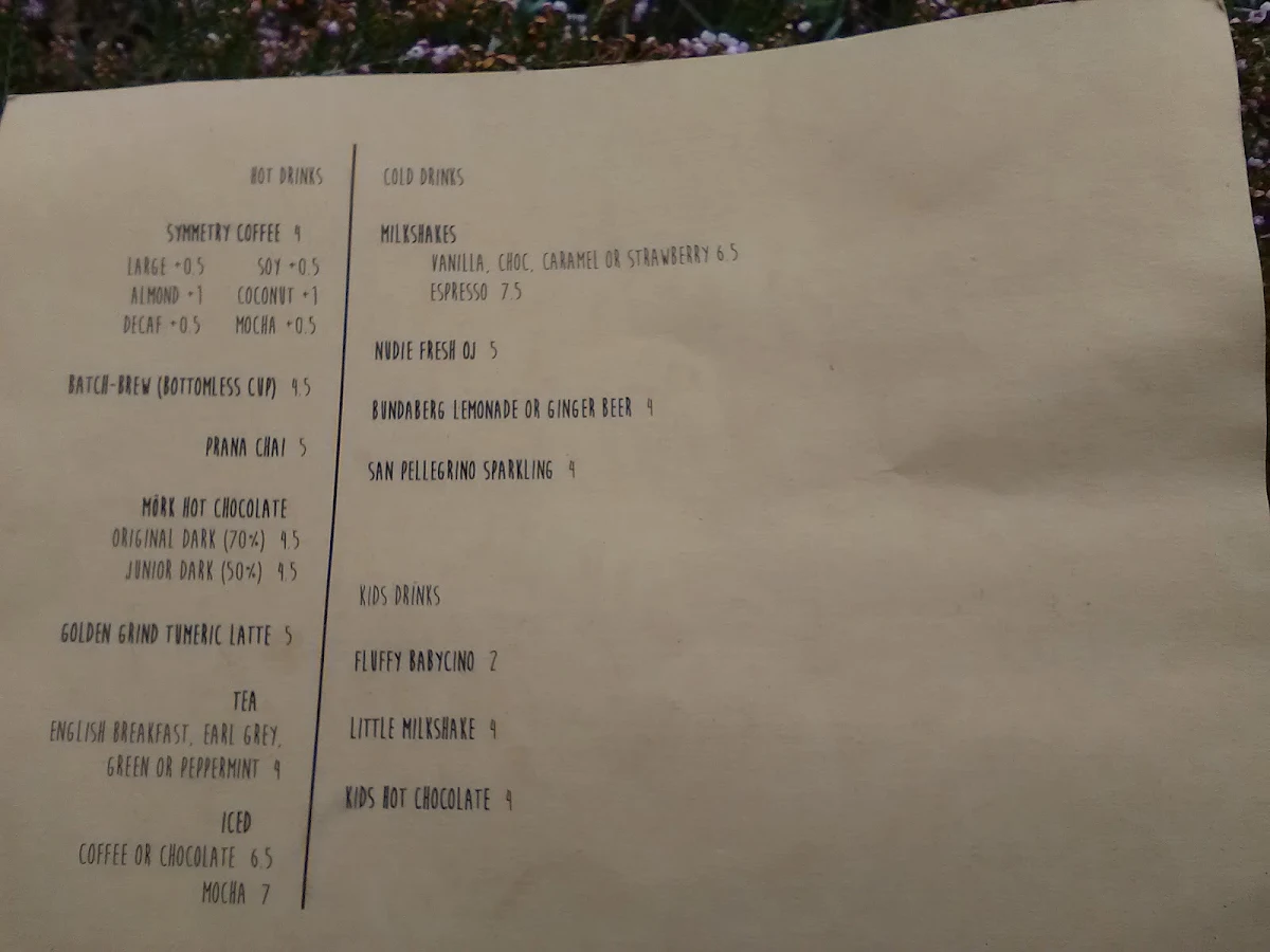 Menu, Habitat Cafe