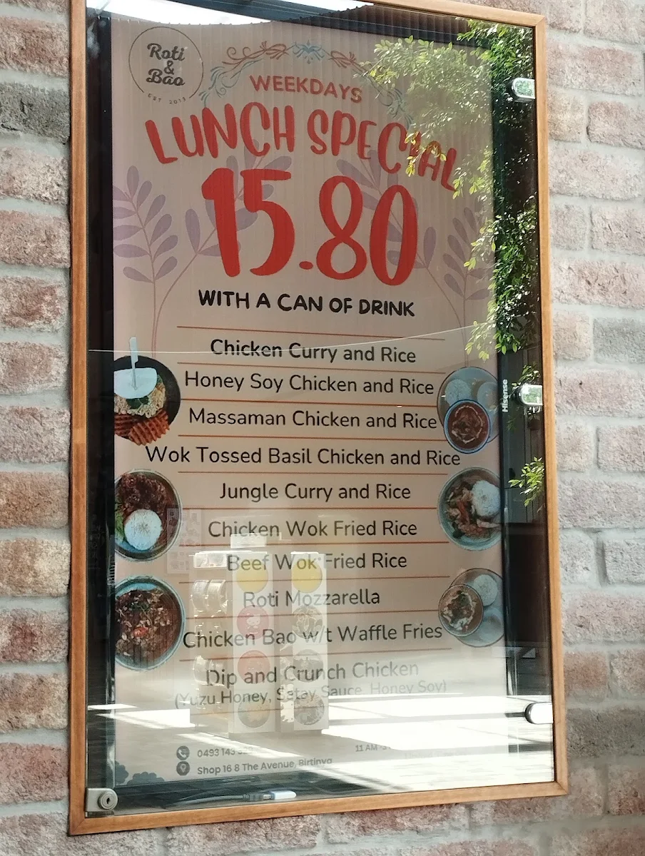 Menu, Roti & Bao Stockland Birtinya