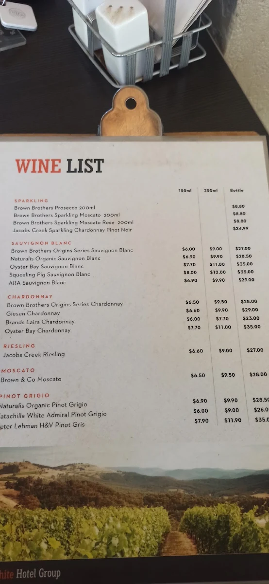 Menu, Bushland Beach Tavern