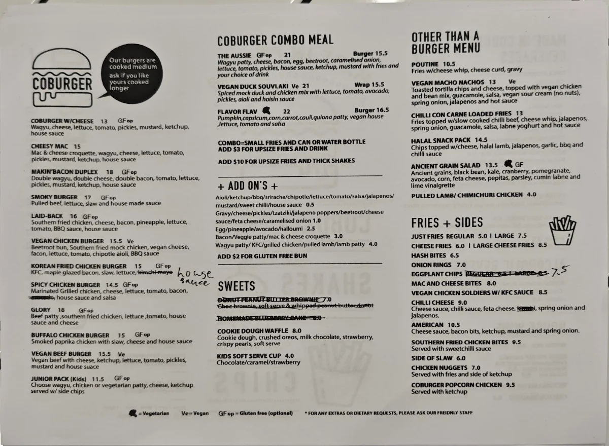 Menu, Coburger & Co