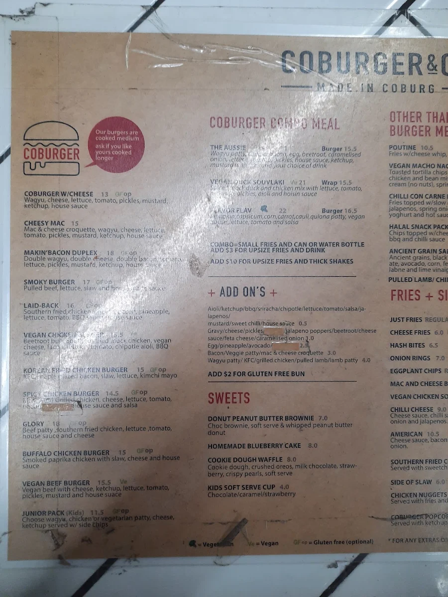 Menu, Coburger & Co
