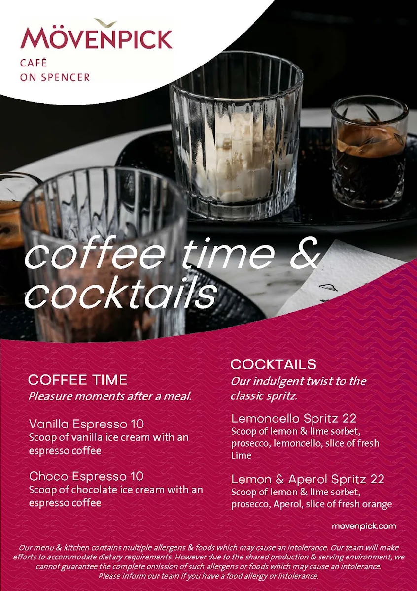 Menu, Mövenpick Café on Spencer