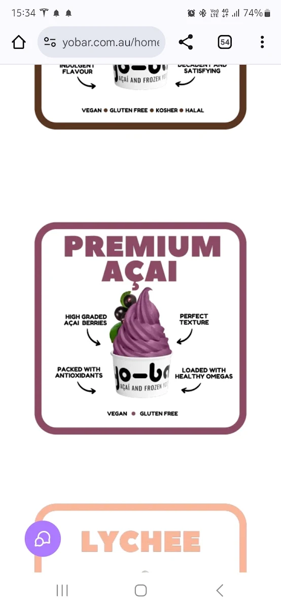 Menu, YO-BAR