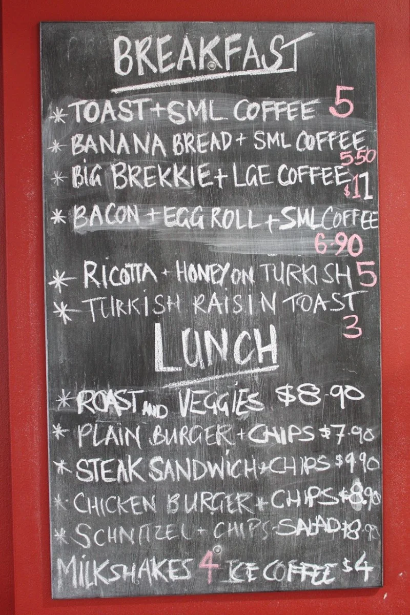 Menu, Charlie's On George Cafe Burwood