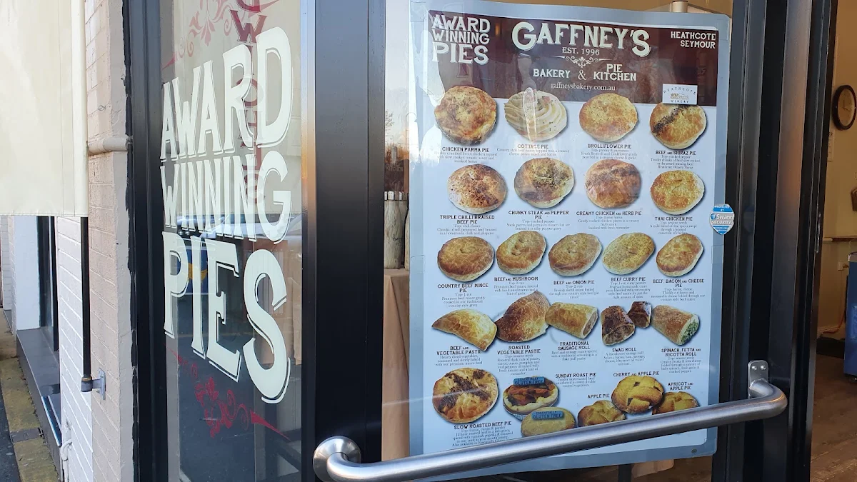 Menu, Gaffney's Pie Kitchen