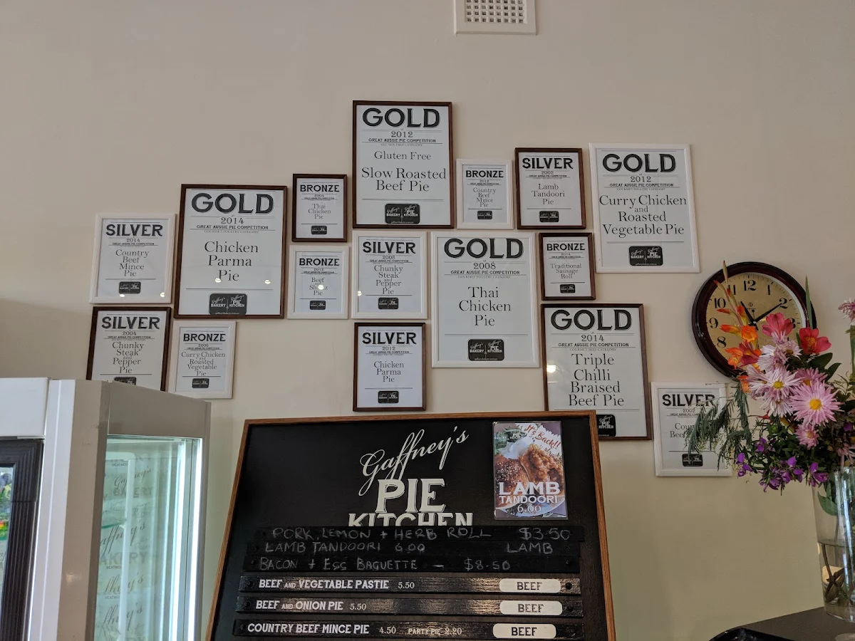 Menu, Gaffney's Pie Kitchen