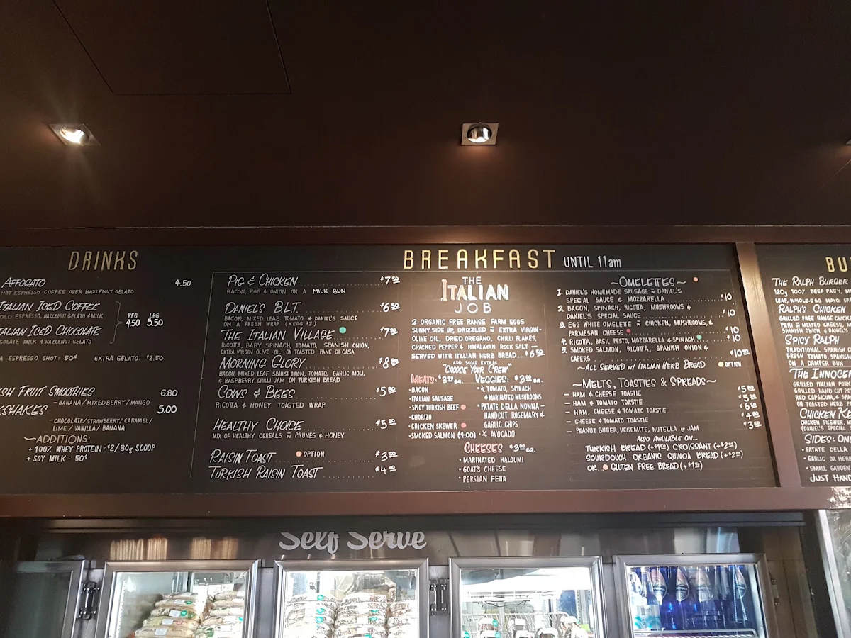 Menu, Ralph's Cafe