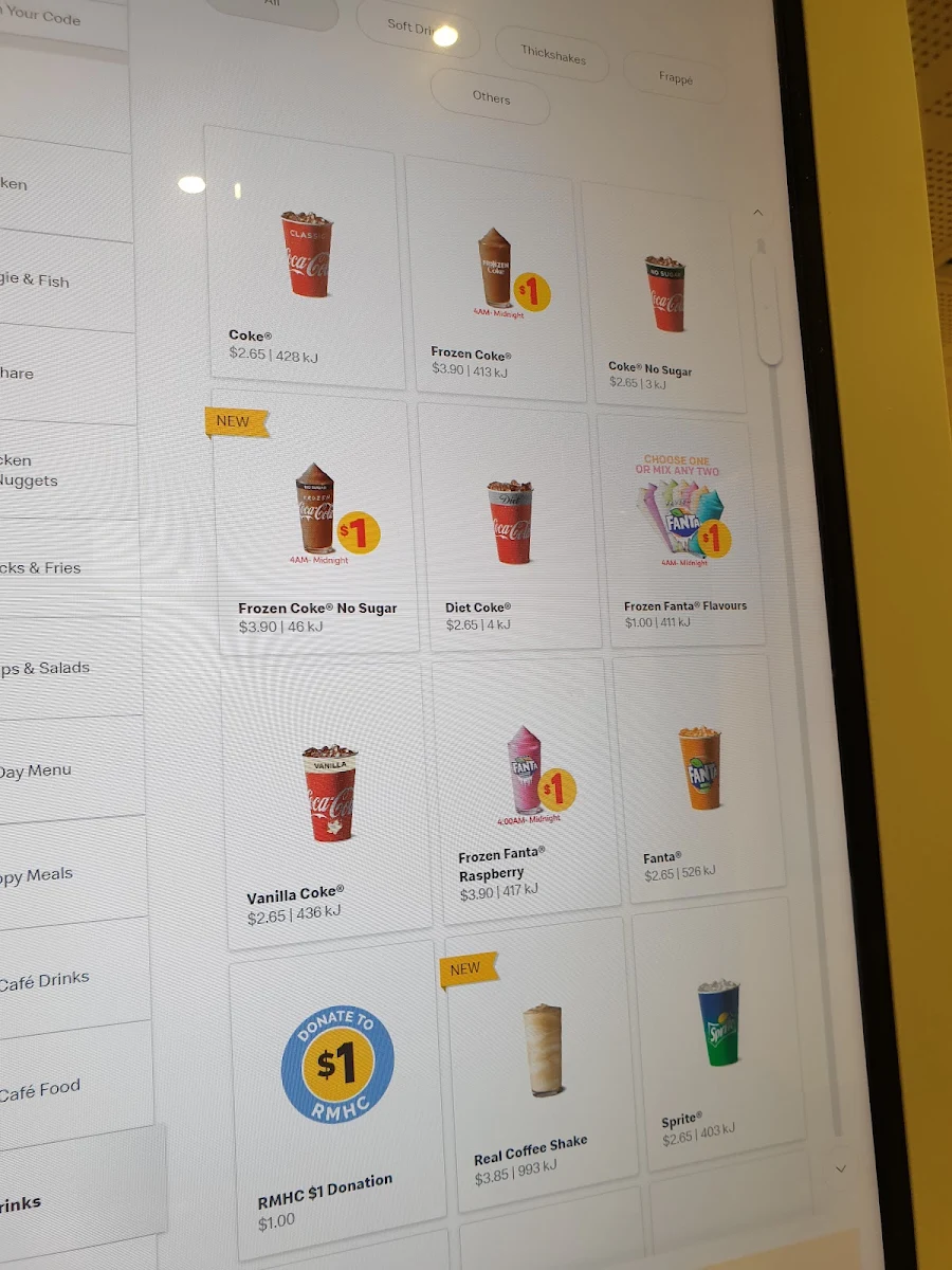 Menu, McDonald's Lithgow