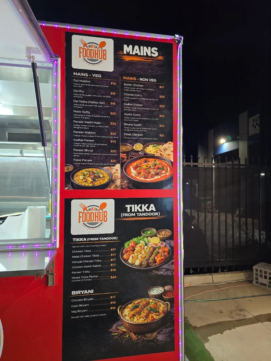Menu, A1 Food Hub