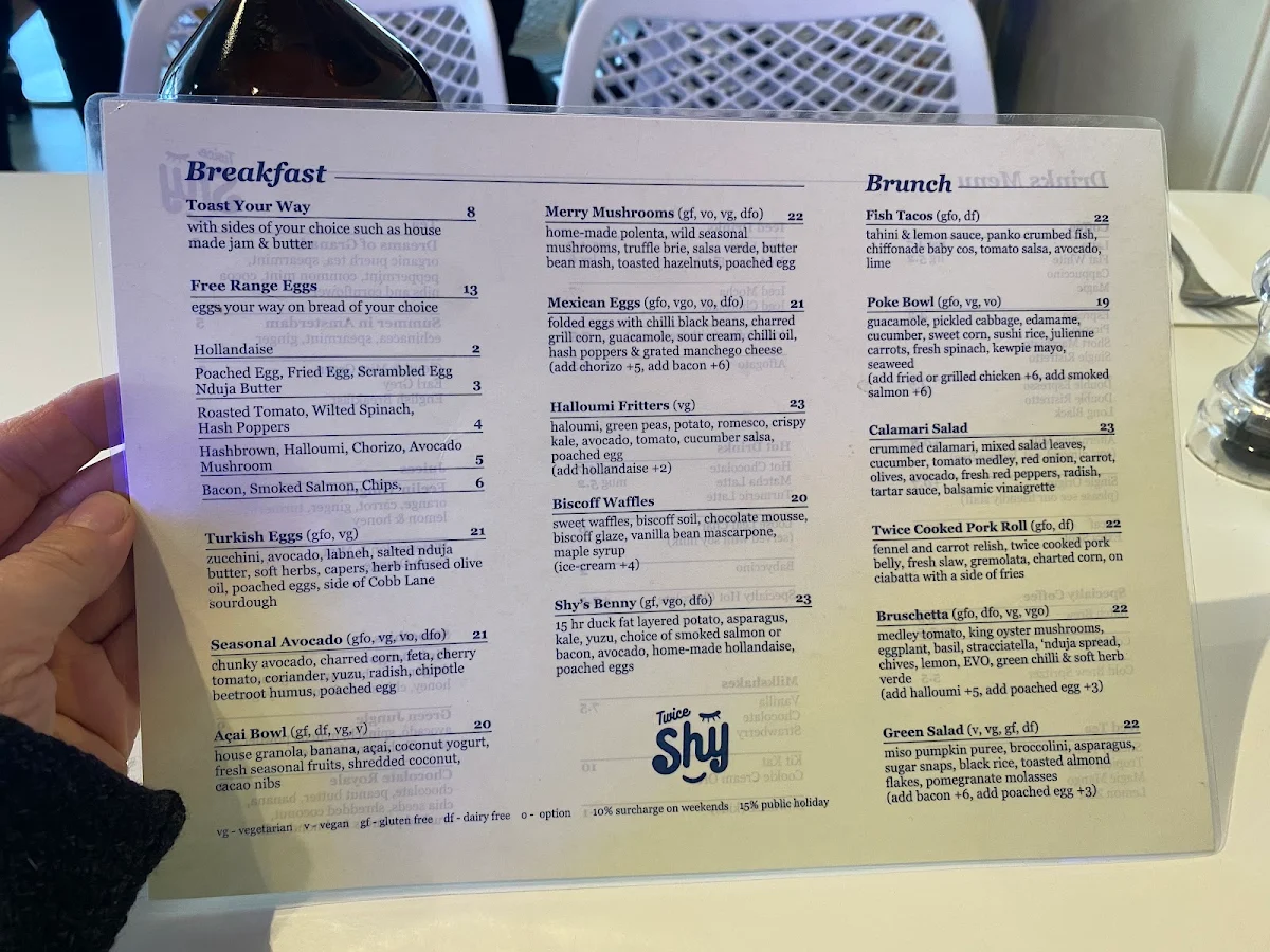 Menu, Twice Shy