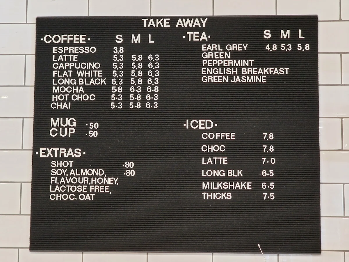 Menu, Ben's Bakehouse