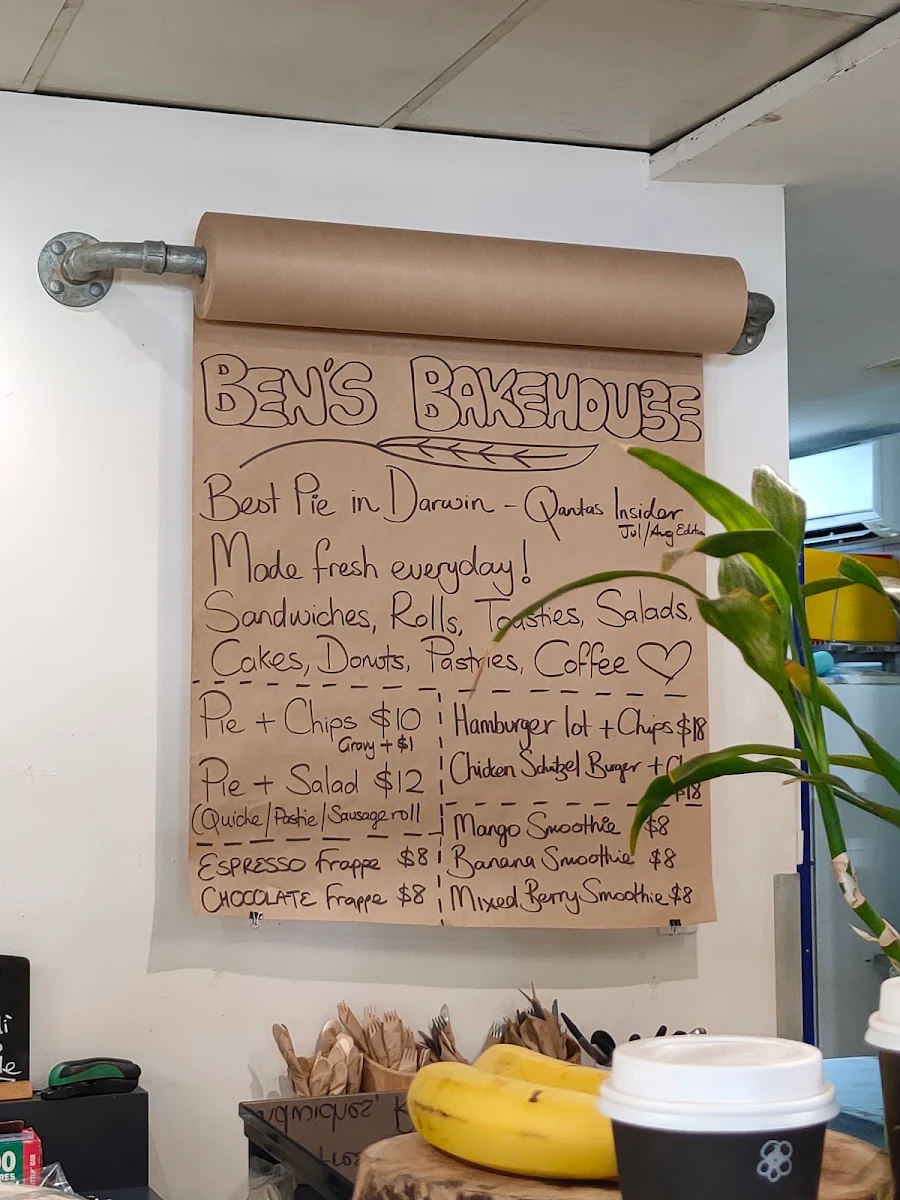 Menu, Ben's Bakehouse