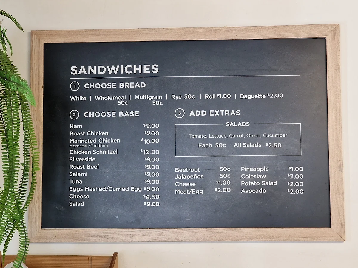 Menu, Ben's Bakehouse