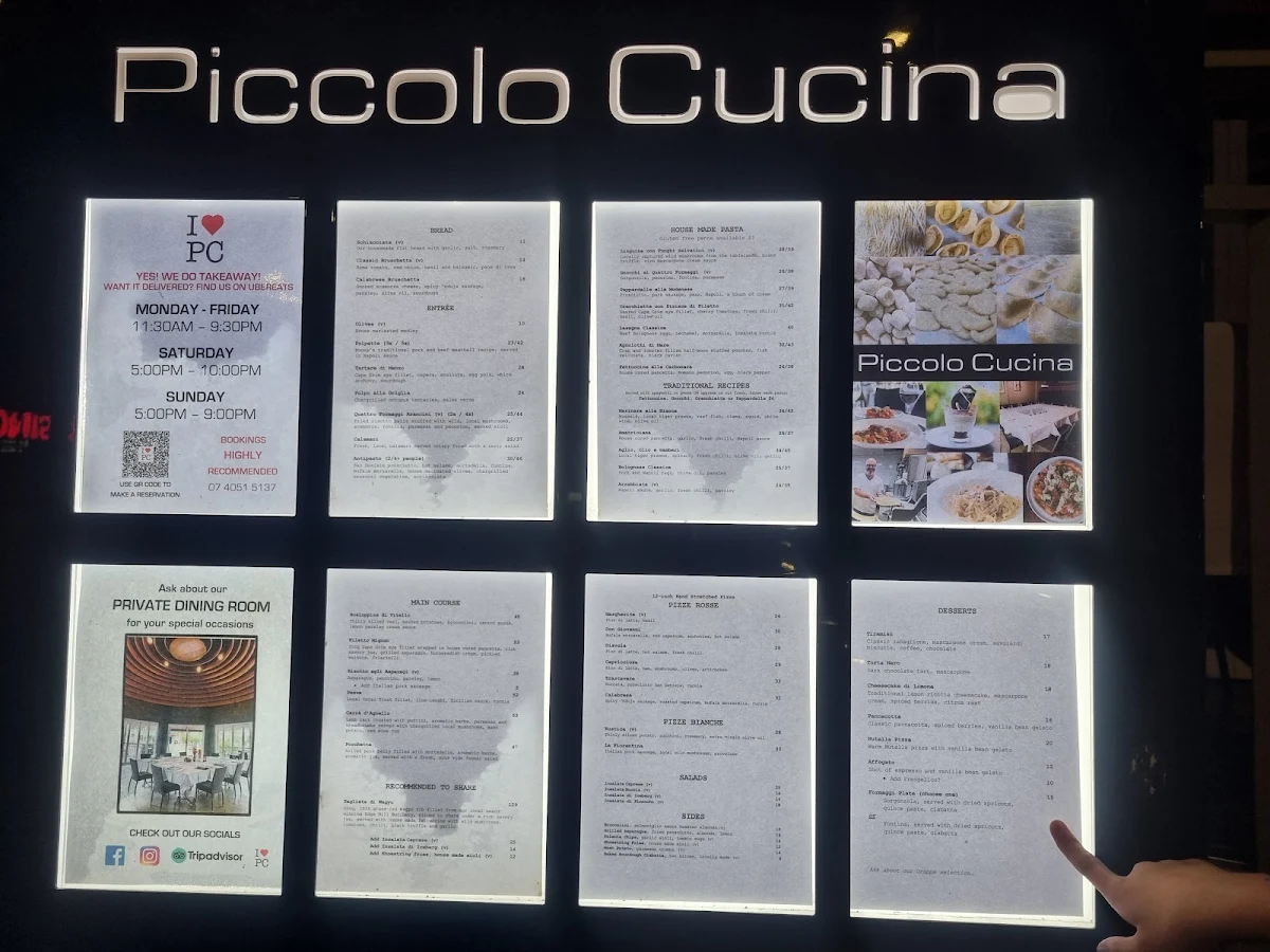 Menu, Piccolo Cucina